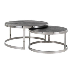 Richmond Interiors Lot De 2 Tables Basses Blackbone | Argent