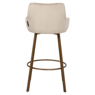 Richmond Interiors 2er Set Samt-Barhocker Counterstuhl Cressida mit hoher Rückenlehne | khaki