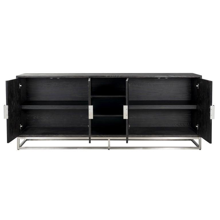 Richmond Interiors 4-türiges Sideboard Blackbone Silber | 225x90 cm