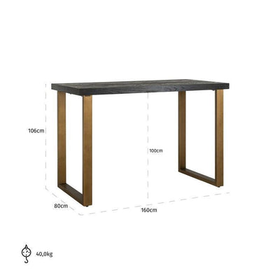Richmond Interiors Bartisch Blackbone brass | 160x80 cm