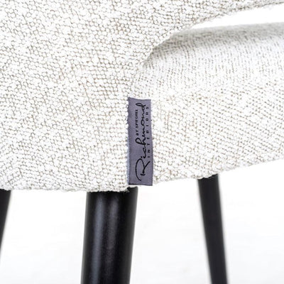 Richmond Interiors Bouclé-Armlehnstuhl Indigo | Weiß