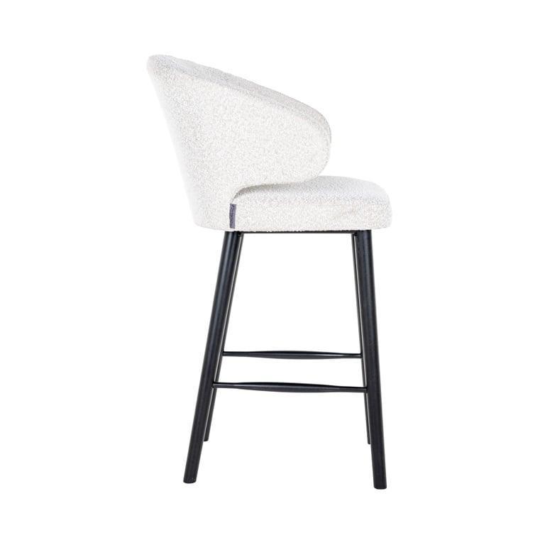 Richmond Interiors Bouclé-Barhocker Indigo | weiß