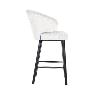 Richmond Interiors Bouclé-Barhocker Indigo | weiß