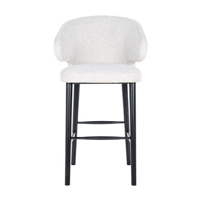 Richmond Interiors Bouclé-Barstuhl Indigo | weiß