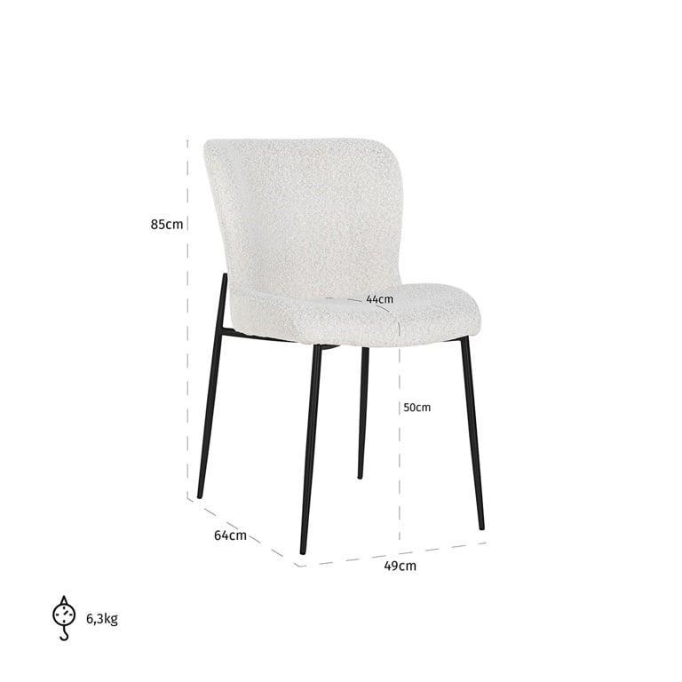 Richmond Interiors Bouclé-Stuhl Darby | Weiß