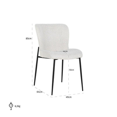 Richmond Interiors Bouclé-Stuhl Darby | Weiß