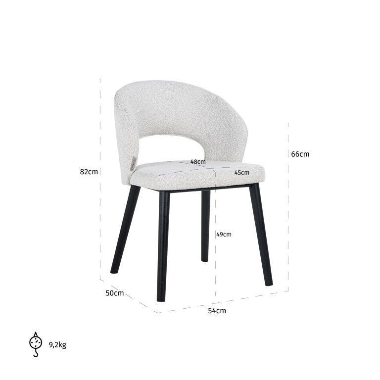 Richmond Interiors Bouclé-Stuhl Savoy | Weiß