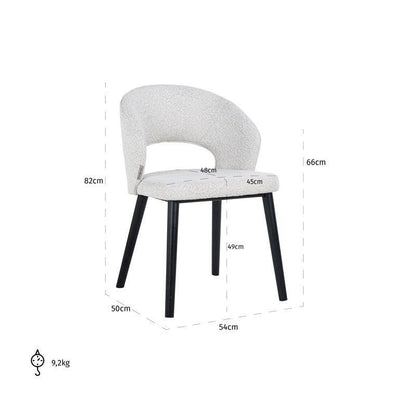 Richmond Interiors Bouclé-Stuhl Savoy | Weiß