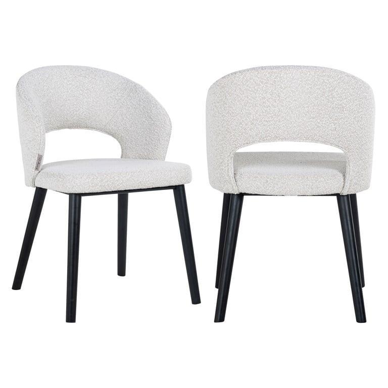 Richmond Interiors Bouclé-Stuhl Savoy | Weiß