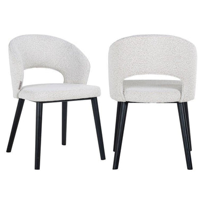 Richmond Interiors Bouclé-Stuhl Savoy | Weiß