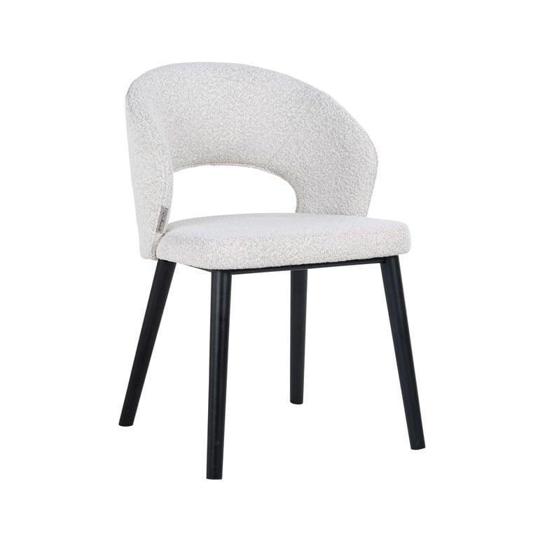 Richmond Interiors Bouclé-Stuhl Savoy | Weiß