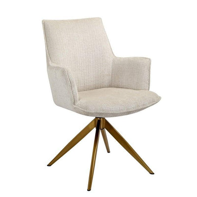 Richmond Interiors Chenille Drehstuhl Dakota mit Armlehnen | beige