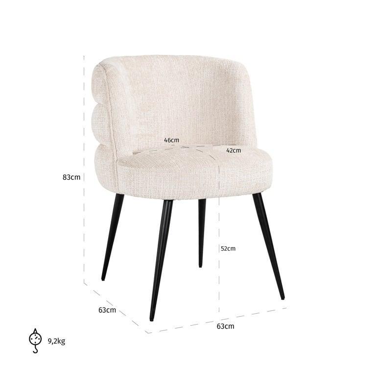 Richmond Interiors Chenille-Esszimmerstuhl Stella | Beige