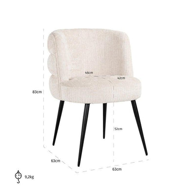 Richmond Interiors Chenille-Esszimmerstuhl Stella | Beige