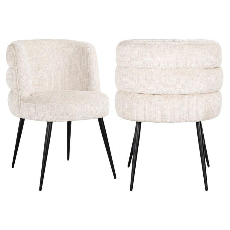 Richmond Interiors Chenille-Esszimmerstuhl Stella | Beige