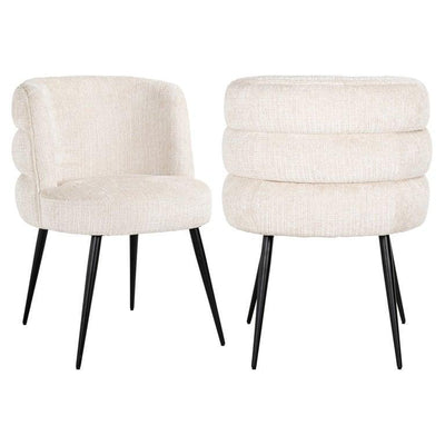 Richmond Interiors Chenille-Esszimmerstuhl Stella | Beige