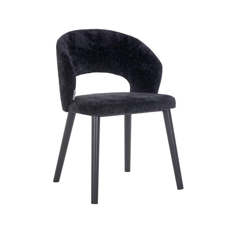 Richmond Interiors Chenille-Stuhl Savoy | Schwarz