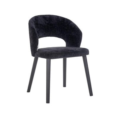 Richmond Interiors Chenille-Stuhl Savoy | Schwarz