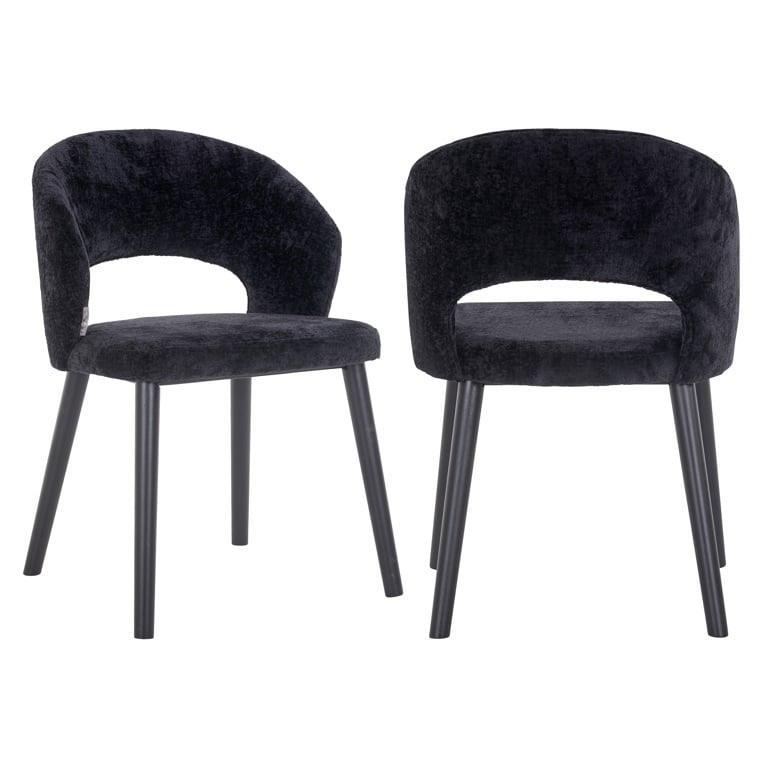 Richmond Interiors Chenille-Stuhl Savoy | Schwarz