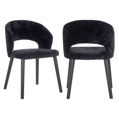 Richmond Interiors Chenille-Stuhl Savoy | Schwarz