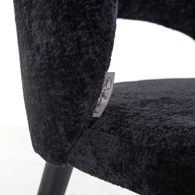 Richmond Interiors Chenille-Stuhl Savoy | Schwarz