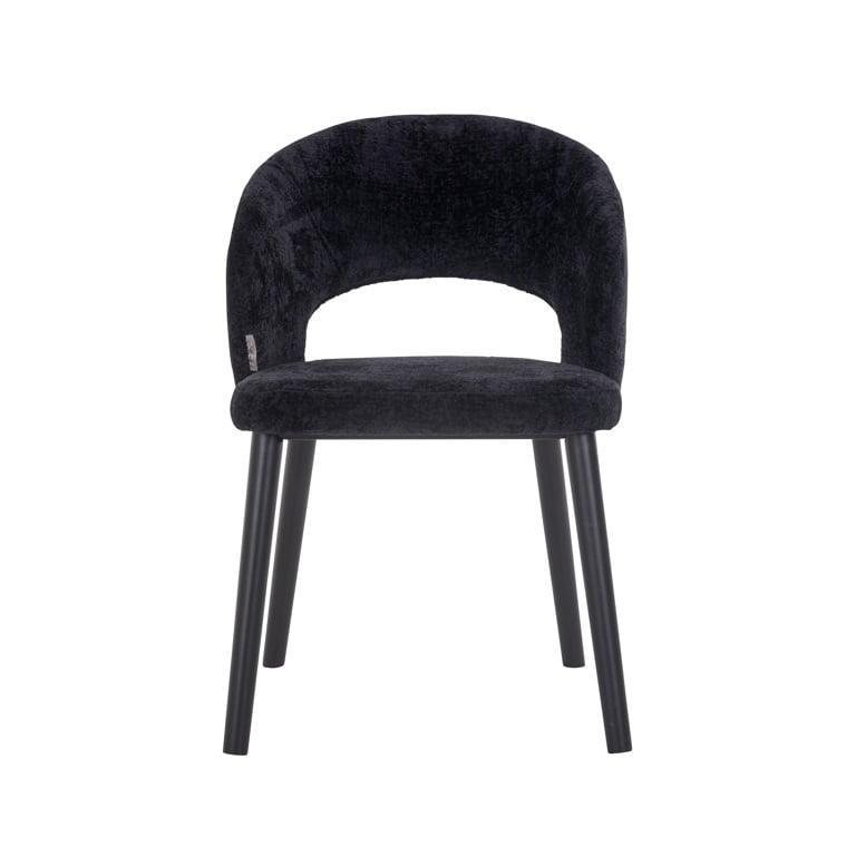 Richmond Interiors Chenille-Stuhl Savoy | Schwarz