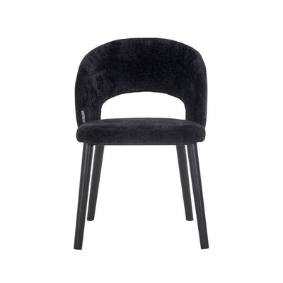 Richmond Interiors Chenille-Stuhl Savoy | Schwarz