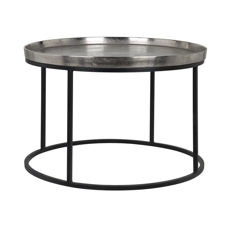 Richmond Interiors Couchtisch Lyam Silber | Ø 70 cm