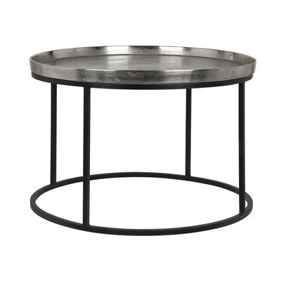 Richmond Interiors Couchtisch Lyam Silber | Ø 70 cm