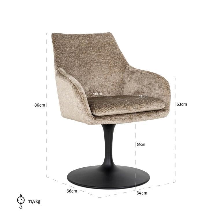 Richmond Interiors Drehstuhl Marlon | Bergen 104 taupe