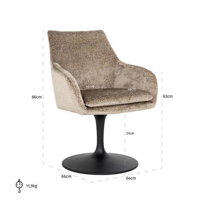 Richmond Interiors Drehstuhl Marlon | Bergen 104 taupe