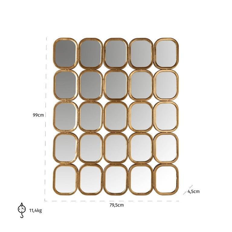 Richmond Interiors Rechteckiger Spiegel Marila | Gold