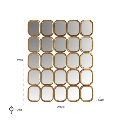 Richmond Interiors Rechteckiger Spiegel Marila | Gold