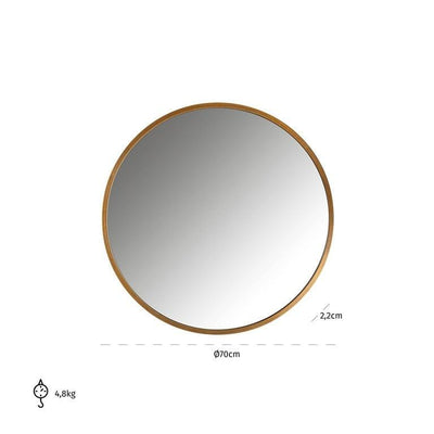 Richmond Interiors Runder Spiegel Maeron Gold | ø 70 cm