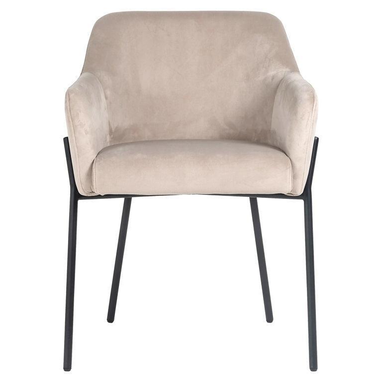 Richmond Interiors Samt-Armlehnstuhl Fay | Khaki