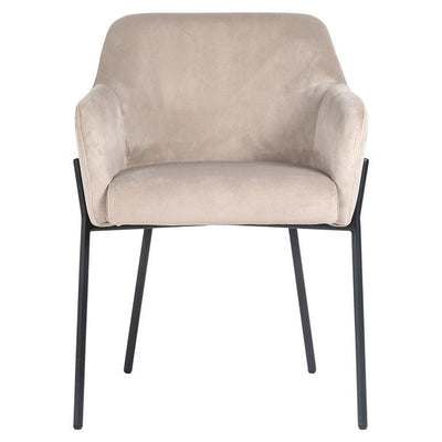 Richmond Interiors Samt-Armlehnstuhl Fay | Khaki