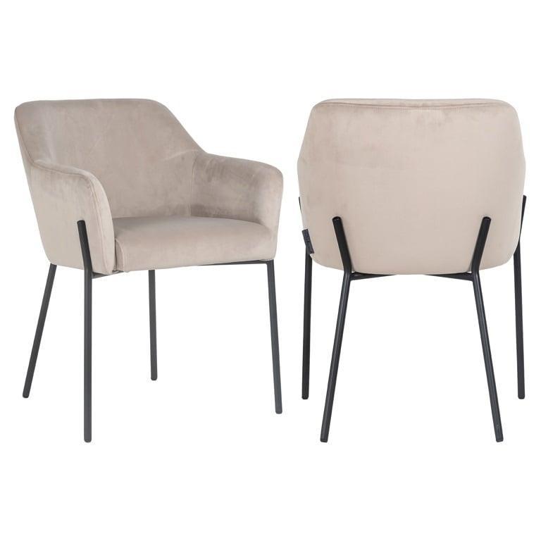 Richmond Interiors Samt-Armlehnstuhl Fay | Khaki