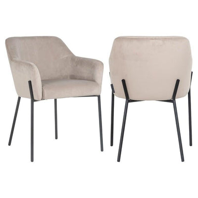 Richmond Interiors Samt-Armlehnstuhl Fay | Khaki