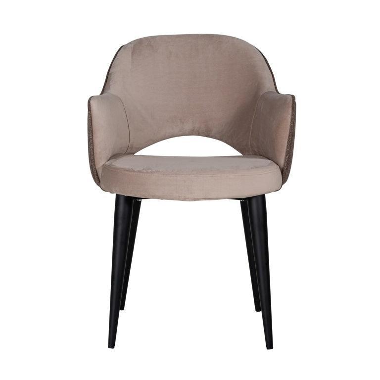 Richmond Interiors Samt-Armlehnstuhl Giovanna | Khaki & Stone