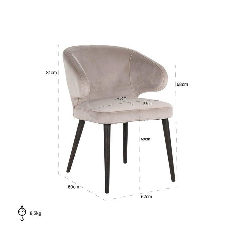 Richmond Interiors Samt-Armlehnstuhl Indigo | Khaki