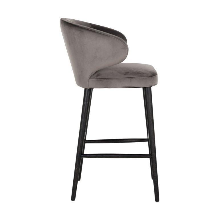 Richmond Interiors Samt-Barhocker Indigo | Stone