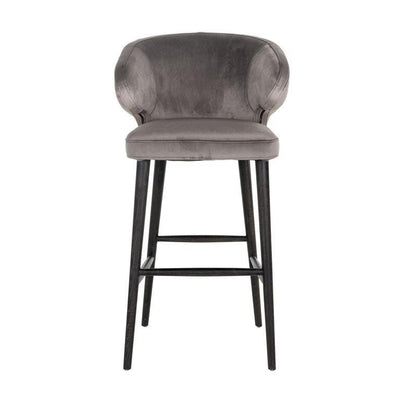 Richmond Interiors Samt-Barhocker Indigo | Stone