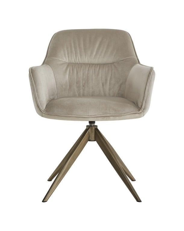 Richmond Interiors Samt-Drehstuhl Aline | Khaki