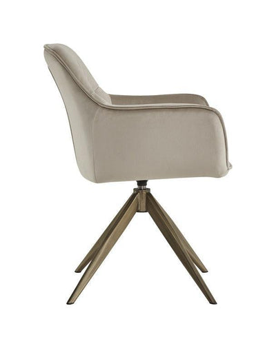 Richmond Interiors Samt-Drehstuhl Aline | Khaki