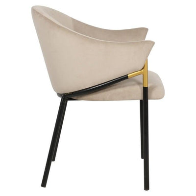 Richmond Interiors Samtstuhl Jocasta 2er Set | Khaki