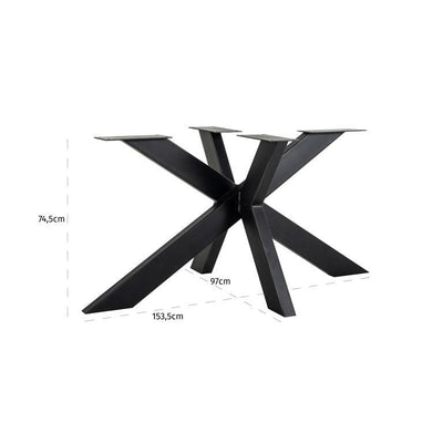 Richmond Interiors Tischbein Industrial Spider Schwarz | 155x100 cm
