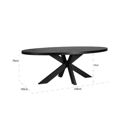 Richmond Interiors Tischbein Industrial Spider Schwarz | 155x100 cm